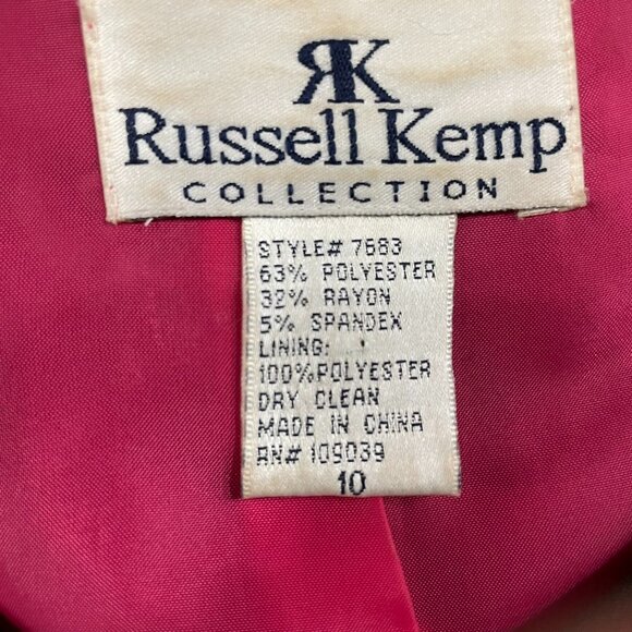 Vintage Russell Kemp Blazer Black Floral Embroidery Lined Women's Size 10 - Picture 9 of 10